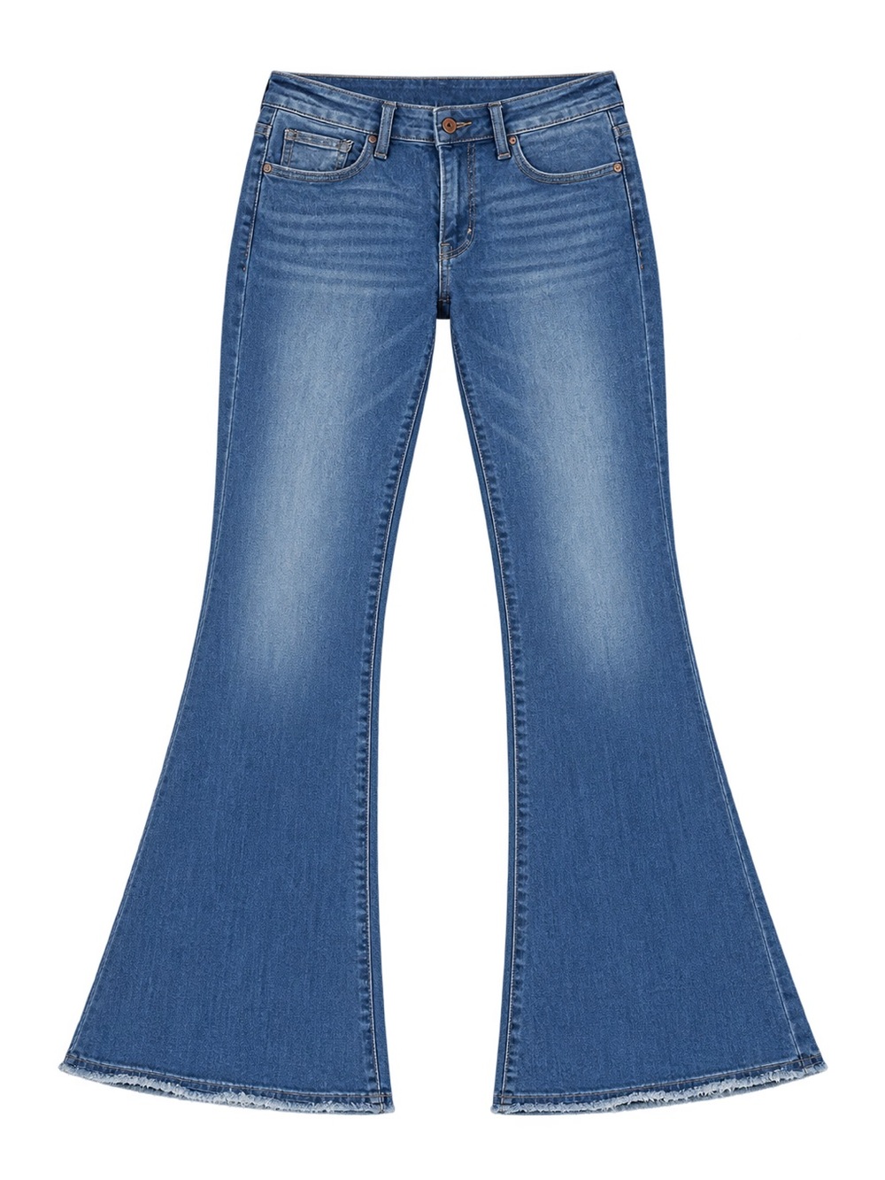 VERVET BY FLYING MONKEY Women's Flare Jeans in Medium Blue Wash